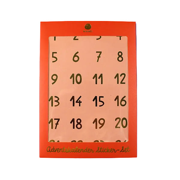 Adventskalender Sticker Set, rosa/gold