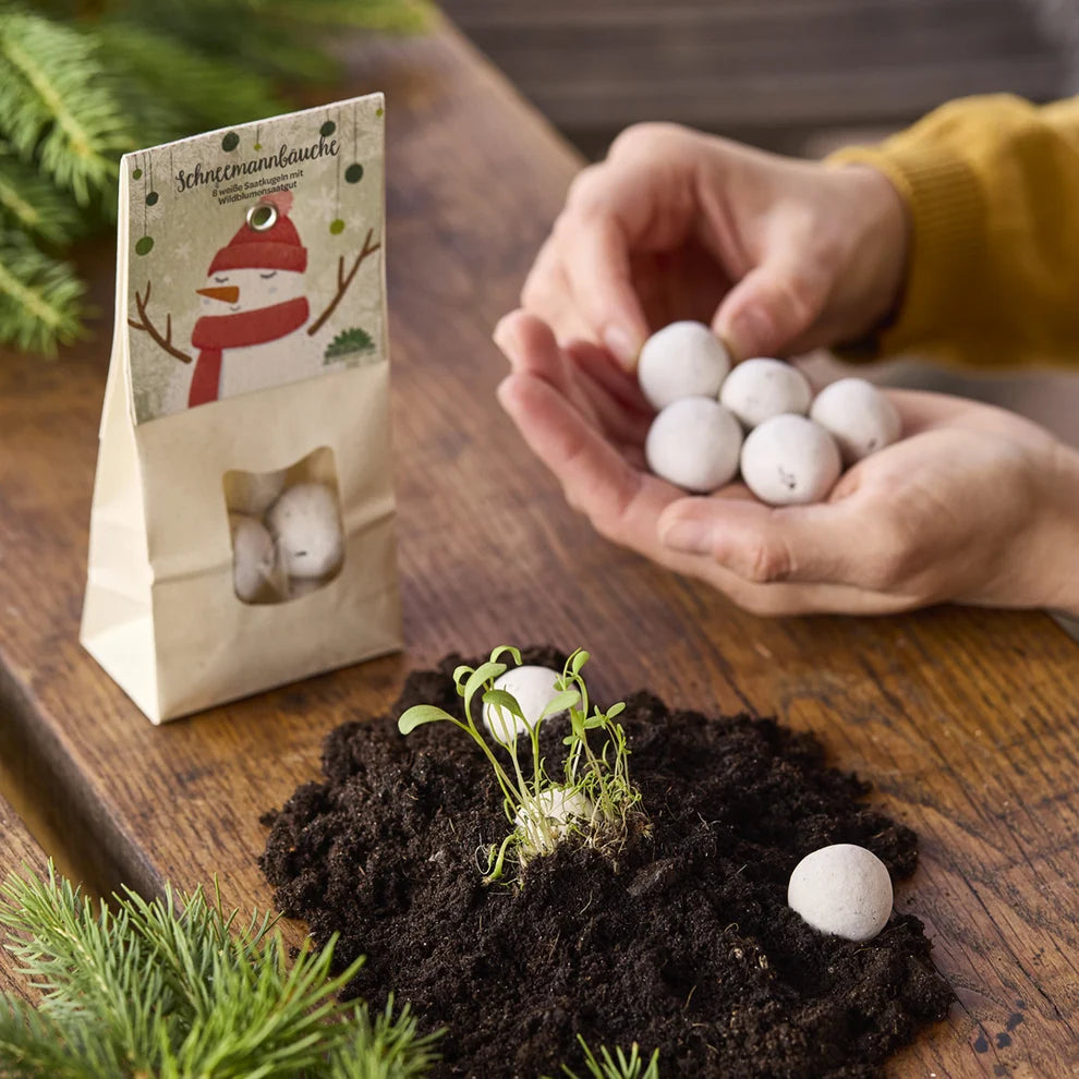 Schneemannbäuche, Weisse Blumenmurmeln