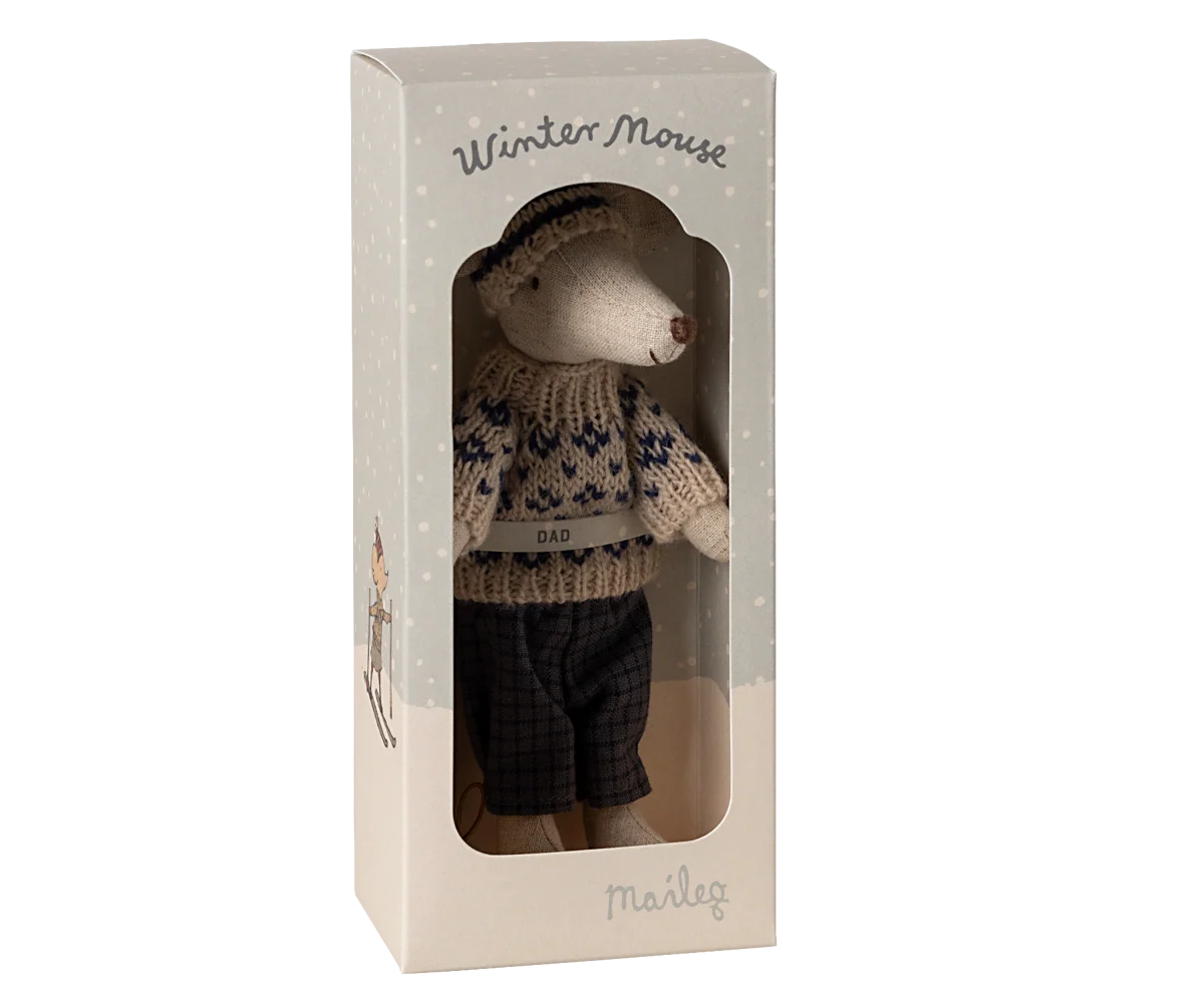 Wintermaus mit Ski, Papa Maus