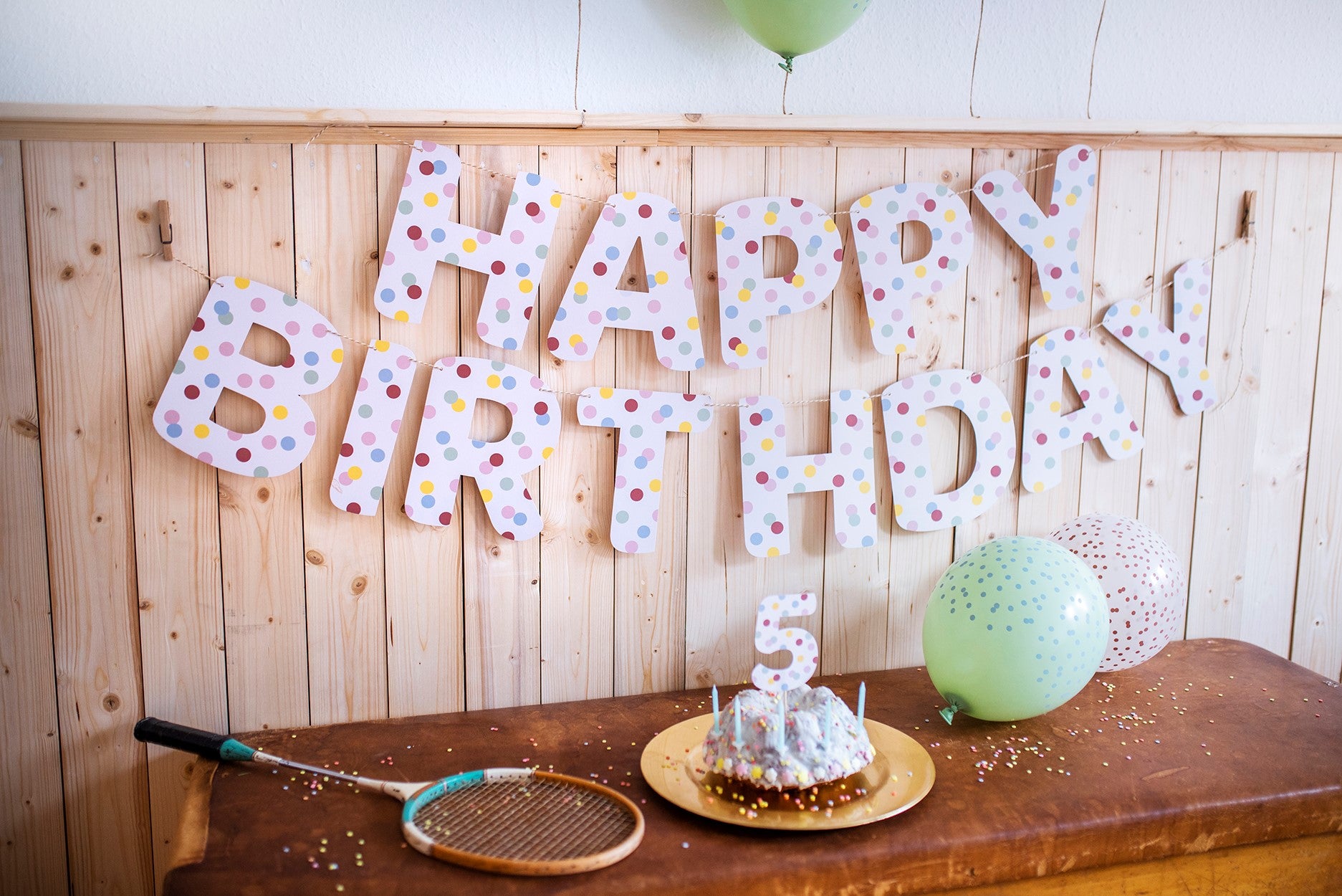 Girlande Happy Birthday, punkte