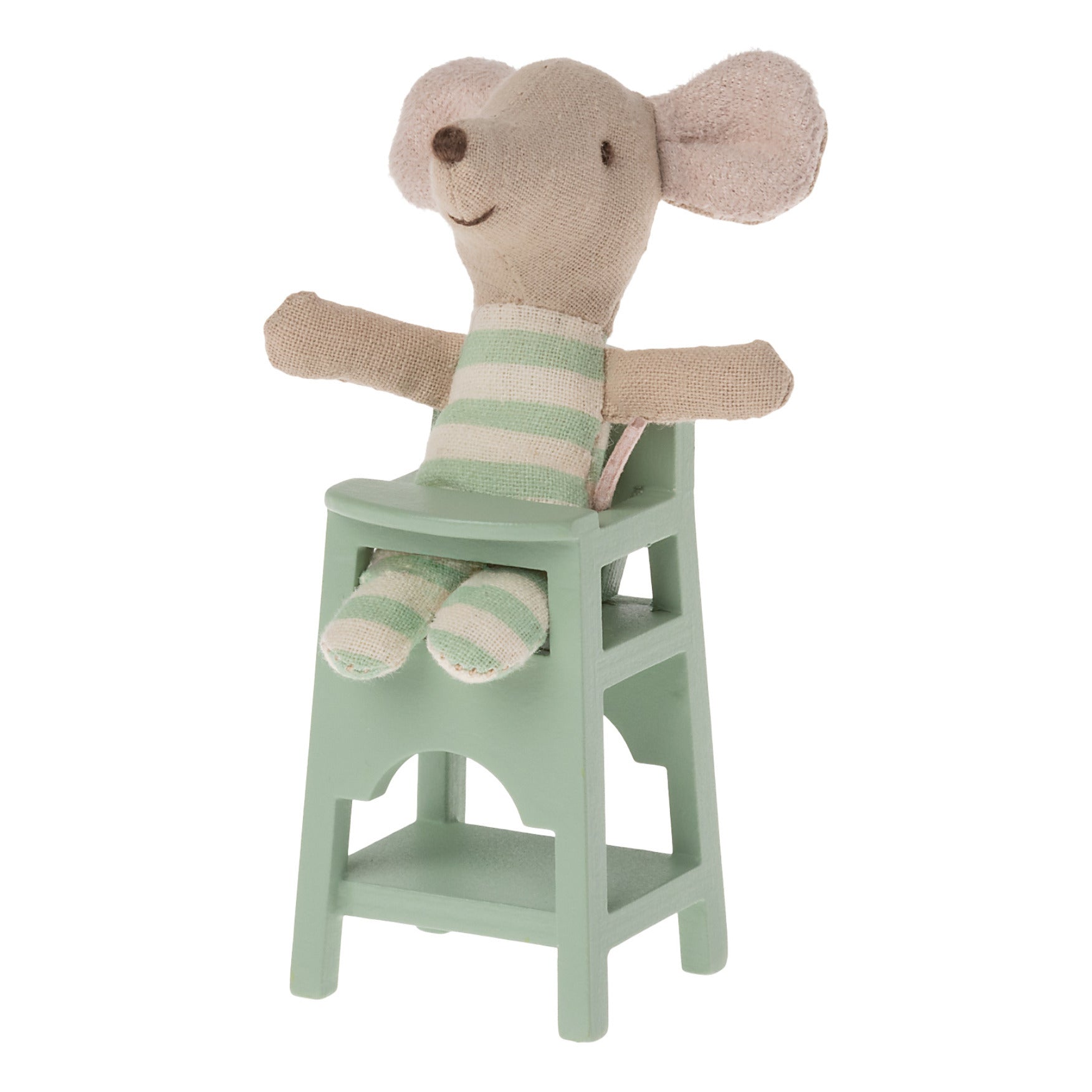 Hochstuhl für Mäuse-Babys in Weiss und Grün