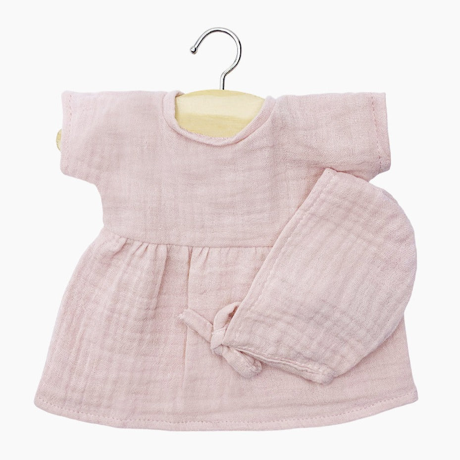 Puppenkleid mit Mütze für Puppen klein